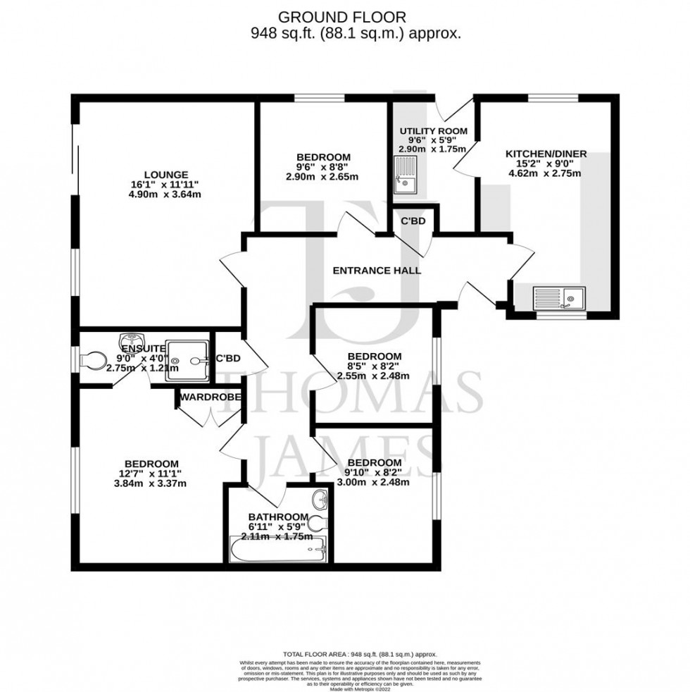 Floorplan for Marshall Close, Calverton, Nottingham