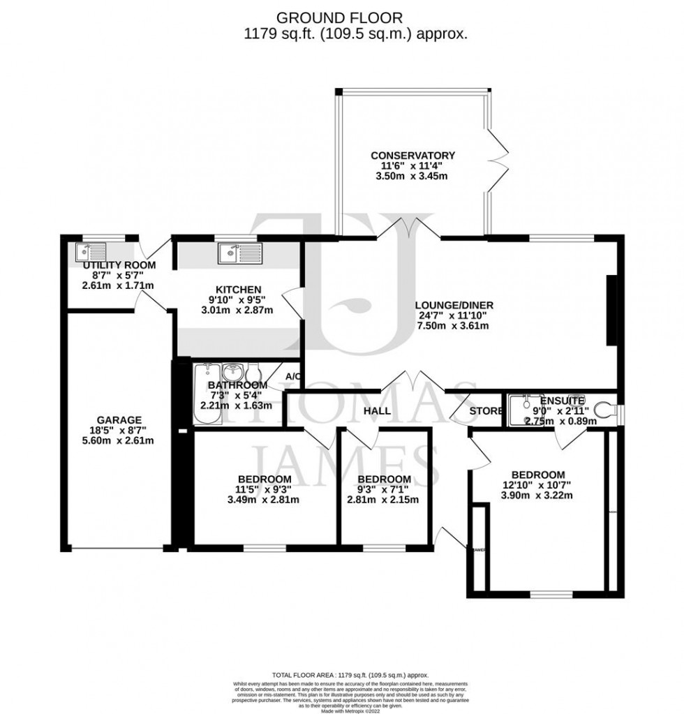 Floorplan for Long West Croft, Calverton