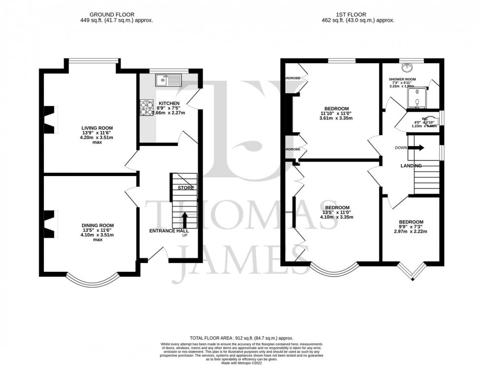 Floorplan for Newstead Avenue, Mapperley, Nottingham