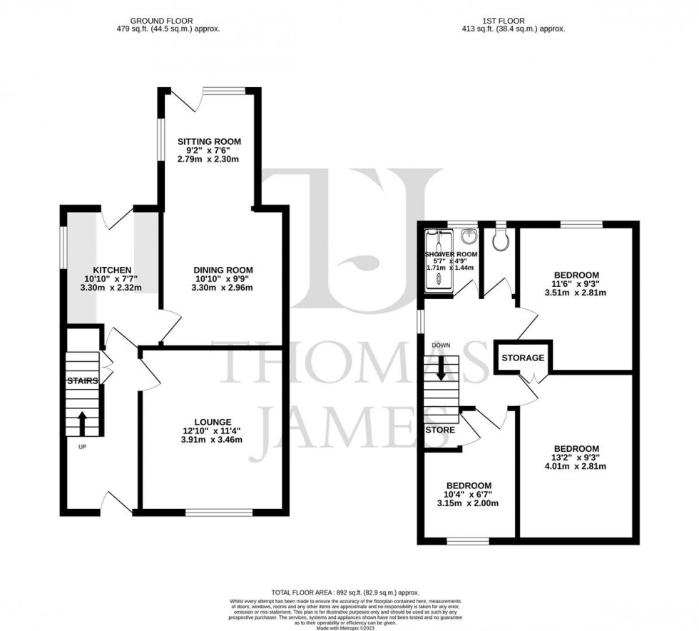 Floorplan for Kendal Road, Cropwell Bishop, Nottingham