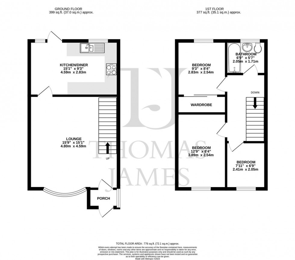 Floorplan for Templeman Close, Ruddington, Nottingham