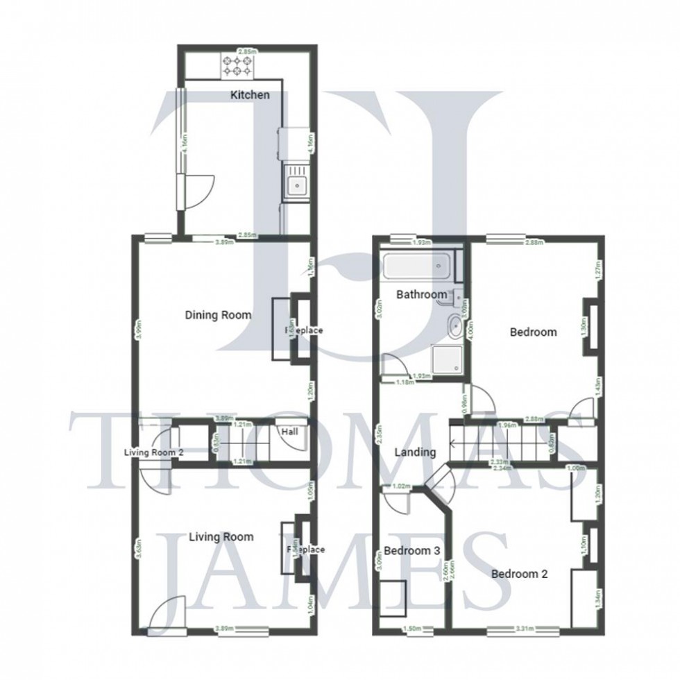 Floorplan for Wilford Crescent, Ruddington, Nottingham