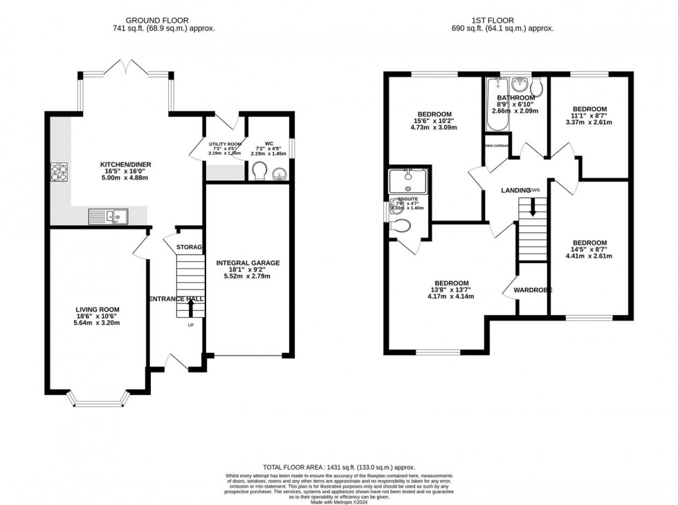 Floorplan for Orchard Drive, Cotgrave, Nottingham