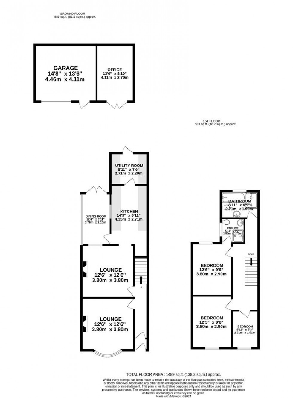 Floorplan for Byron Street, Daybrook, Nottingham