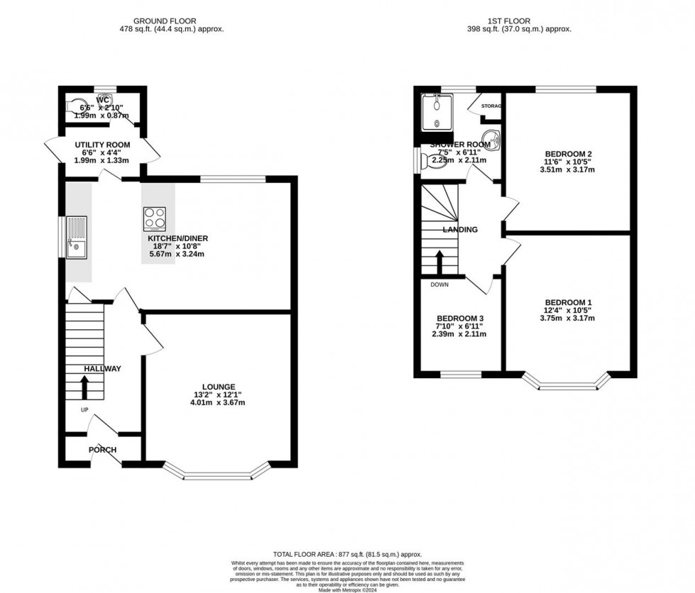 Floorplan for Brookside Road, Ruddington, Nottingham