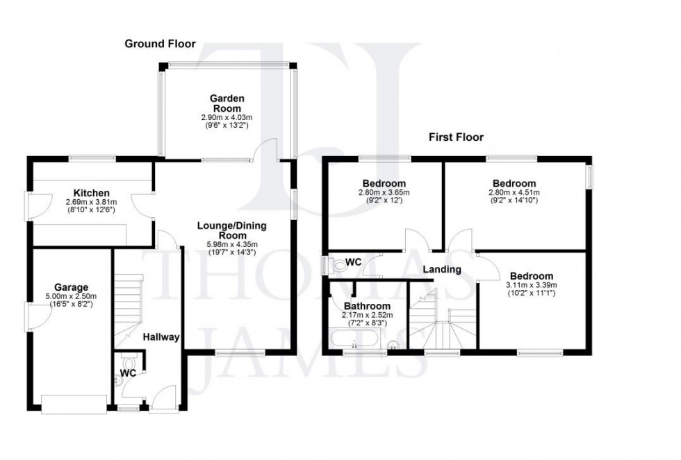 Floorplan for Nicker Hill, Keyworth, Nottingham