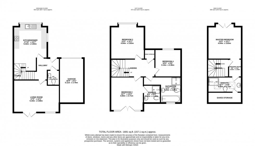 Floorplan for Oakfield, Radcliffe-On-Trent, Nottingham