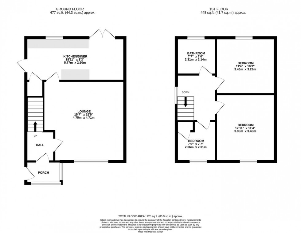 Floorplan for Rainham Gardens, Ruddington, Nottingham