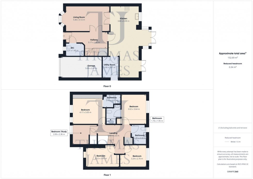 Floorplan for Tulip Close, Cotgrave, Nottingham