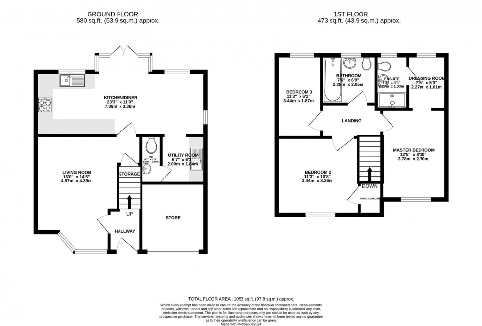 Floorplan for Orchard Drive, Cotgrave, Nottingham