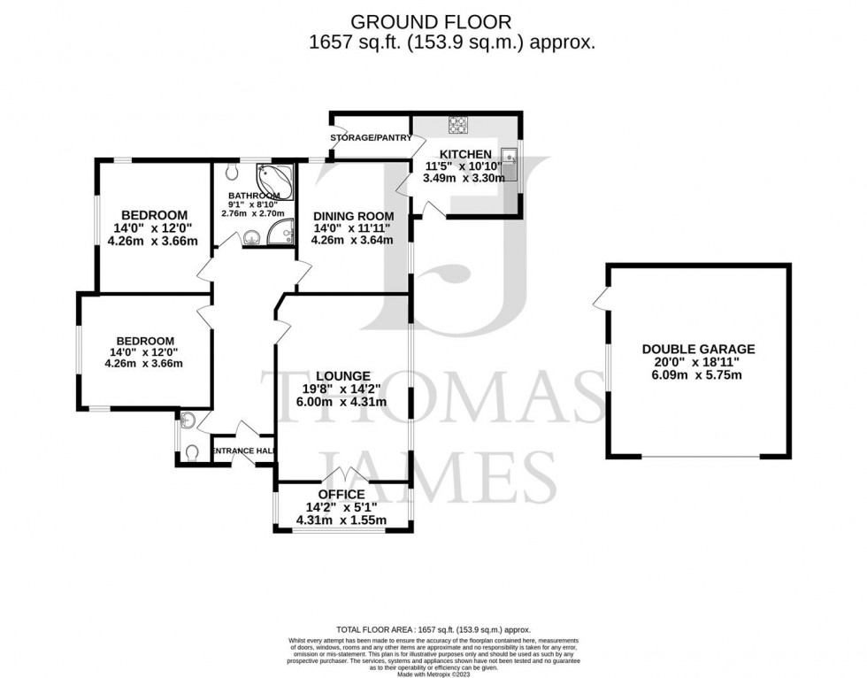 Floorplan for Sutherland Drive, West Bridgford, Nottingham