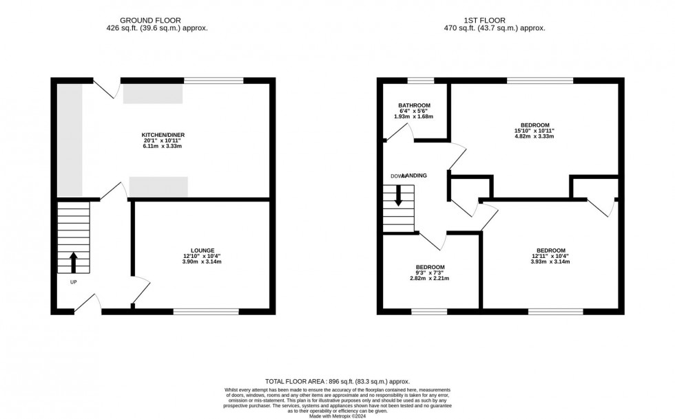 Floorplan for Brooksby Lane, Clifton, Nottingham