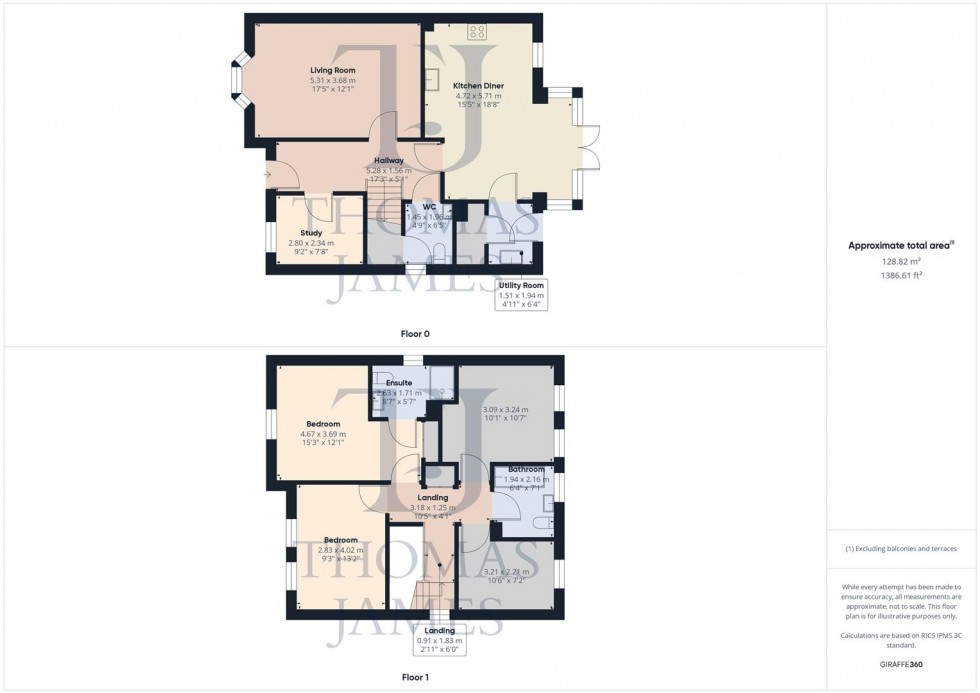 Floorplan for Chestnut Drive, Cotgrave, Nottingham