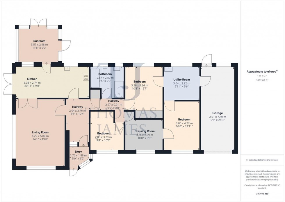 Floorplan for Orchard Close, Clifton Village, Nottingham