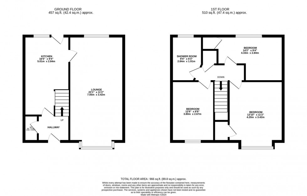 Floorplan for Waterdown Road, Clifton,Nottingham