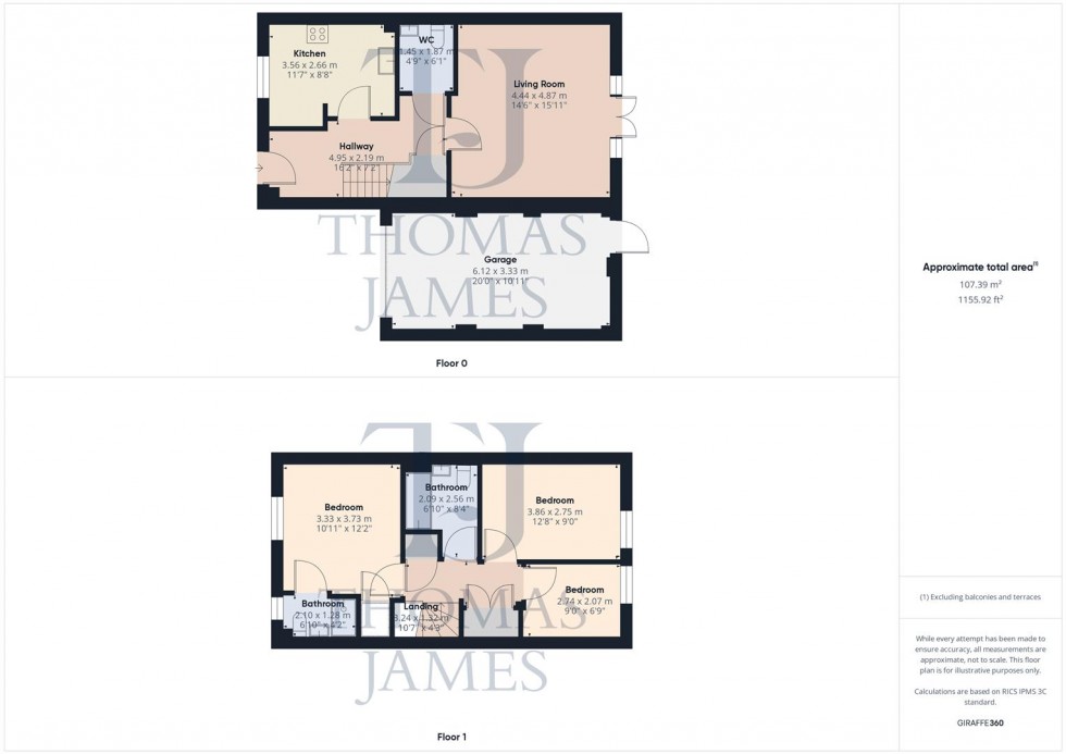 Floorplan for Foxglove Way, Cotgrave, Nottingham