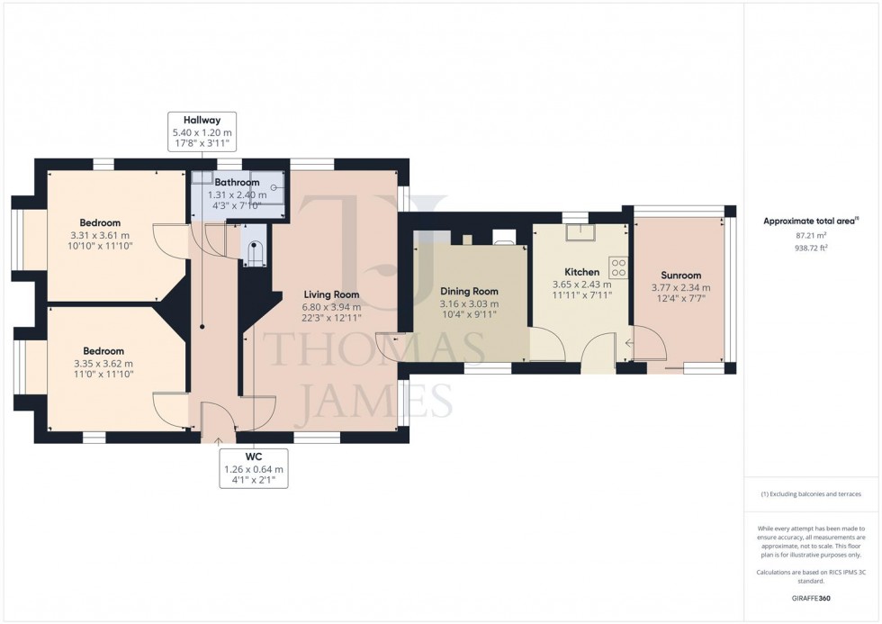 Floorplan for Paget Crescent, Ruddington, Nottingham