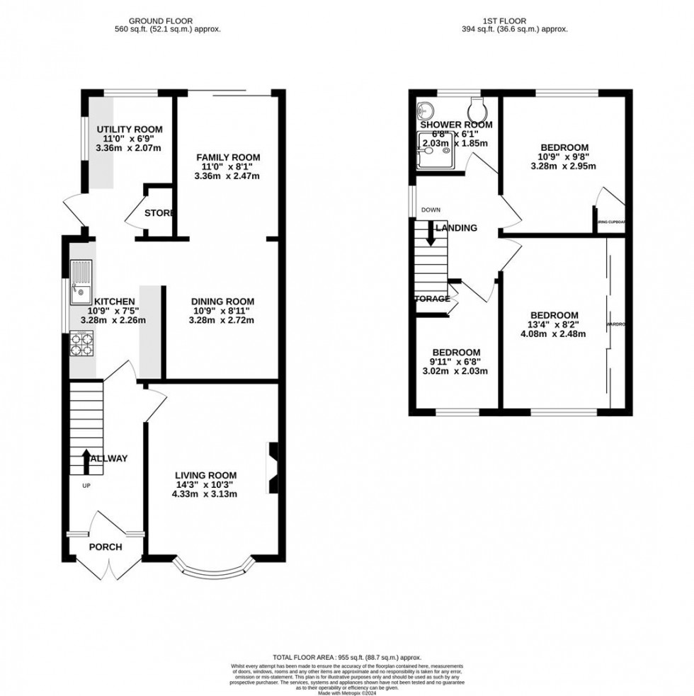 Floorplan for Mensing Avenue, Cotgrave, Nottingham