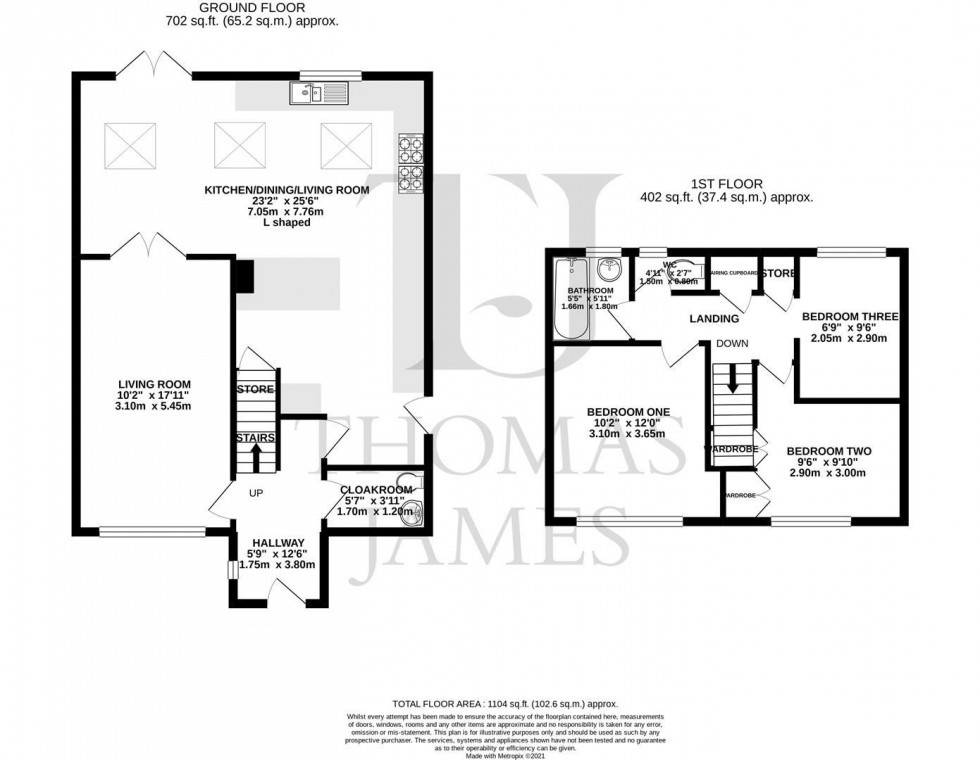 Floorplan for Forest Close, Cotgrave